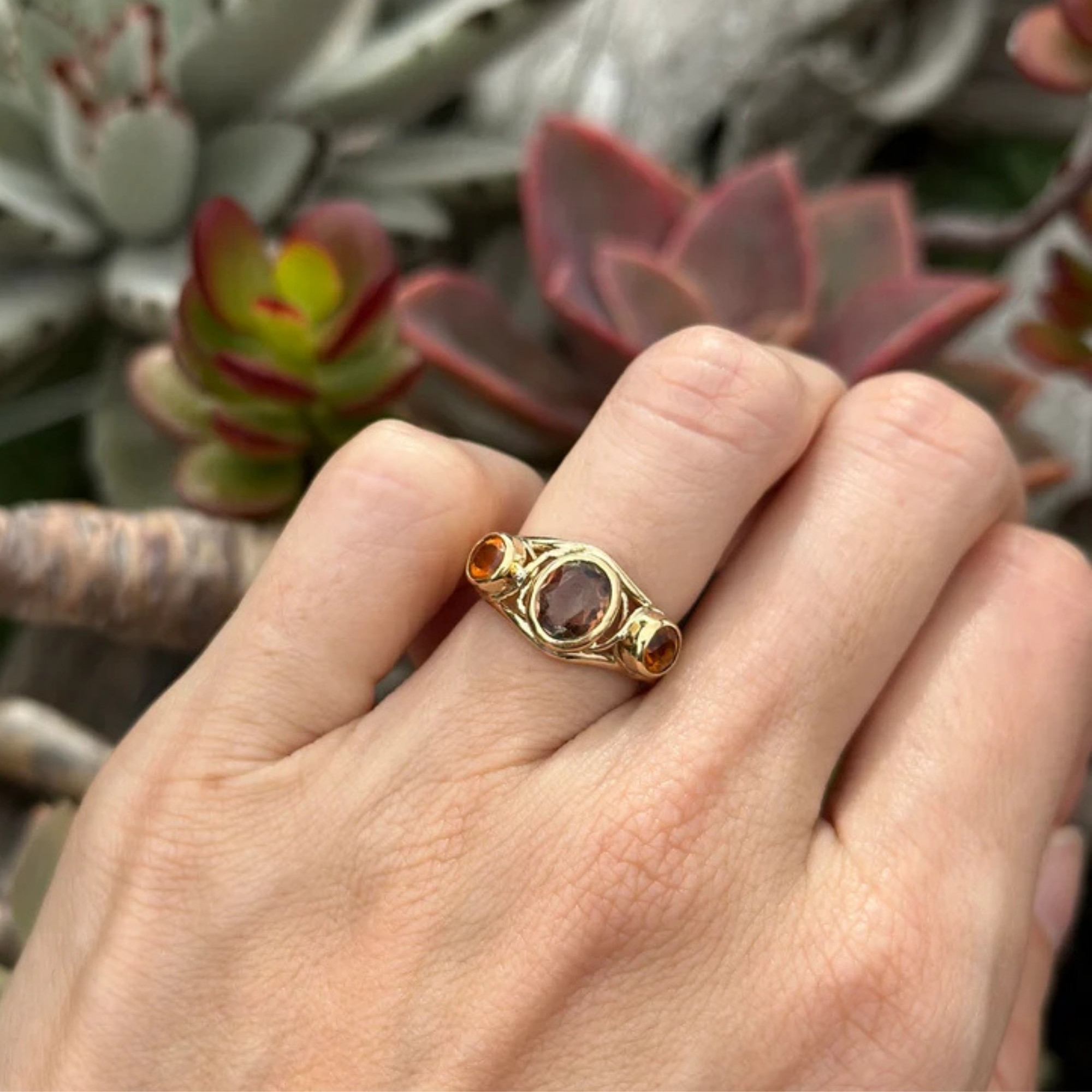 Vintage Stone Smokey Topaz Citrine Ring Vintage Stone Smokey Topaz Citrine Ring