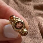 Vintage Stone Smokey Topaz Citrine Ring