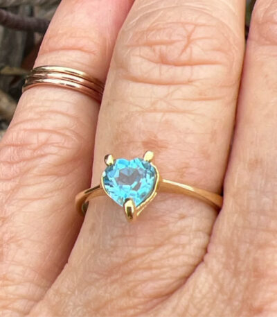 14K Solid Gold Heart Ring