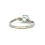 10k White Gold Vintage Blue Topaz Ring