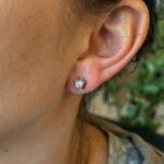 14k White Gold Little Diamond Stud