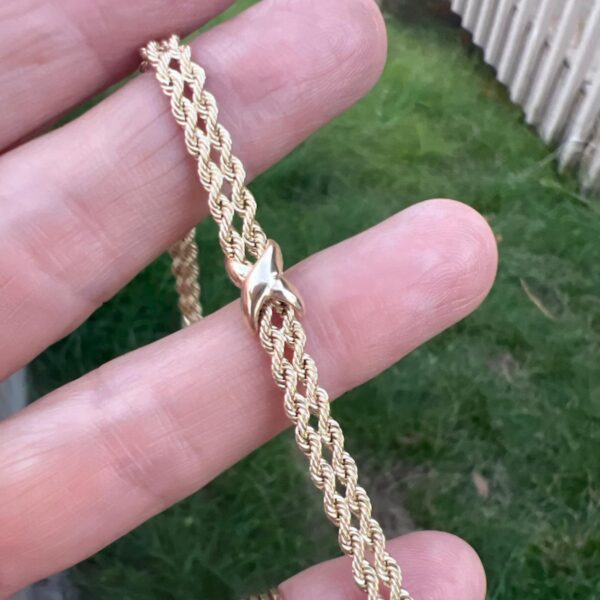 Gold Classic Double Rope Chain Bracelet
