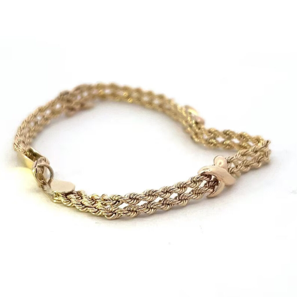 Gold Classic Double Rope Chain Bracelet
