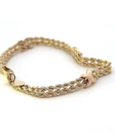 Gold Classic Double Rope Chain Bracelet