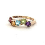 14k Multi Stone Ring Amethyst Peridot Citrine Garnet Topaz Ring
