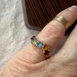 14k Multi Stone Ring Amethyst Peridot Citrine Garnet Topaz Ring