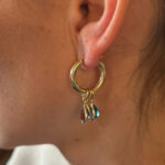 Gold Hoop Charm Earrings