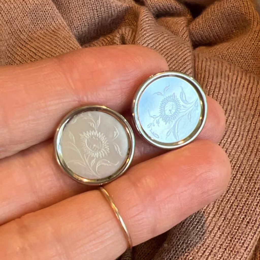 Pearl Sunflower Earrings