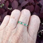 Vintage Emerald Diamond Band
