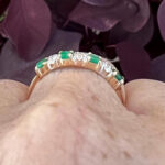 Vintage Emerald Diamond Band