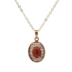 Red Jade Pendant Vintage 14k