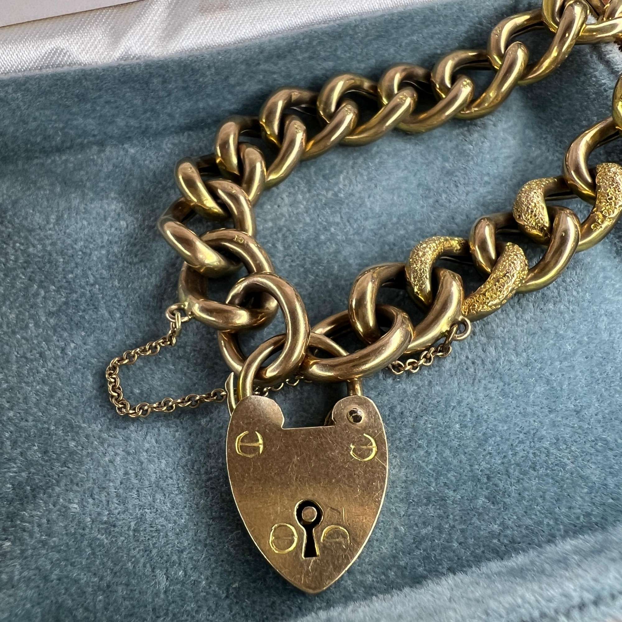 Vintage Rolled Gold Heart Padlock Bracelet Vintage Rolled Gold Heart Padlock Bracelet