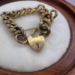 Vintage Rolled Gold Heart Padlock Bracelet