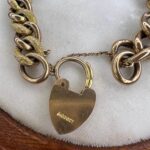Vintage Rolled Gold Heart Padlock Bracelet