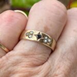 Estate 14k Sapphire Seed Pearl Ring