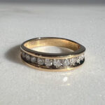 Unique Gold Ring and Princess Cut Bezel Diamond