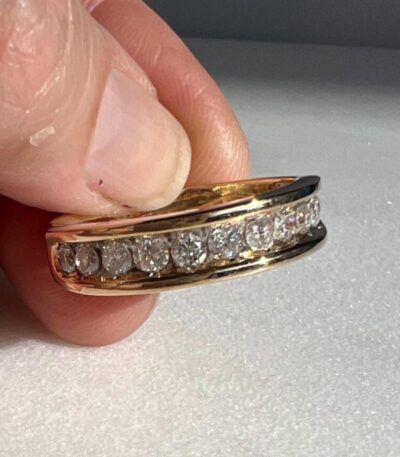 Unique Gold Ring and Princess Cut Bezel Diamond