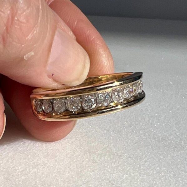Unique Gold Ring and Princess Cut Bezel Diamond