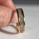 Unique Gold Ring and Princess Cut Bezel Diamond