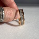 Unique Gold Ring and Princess Cut Bezel Diamond