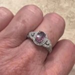 18k White Gold Pink Stone Ring