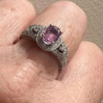 18k White Gold Pink Stone Ring
