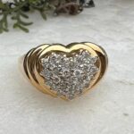 14k Gold Diamond Heart Ring