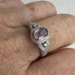 18k White Gold Pink Stone Ring