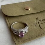 18k White Gold Pink Stone Ring
