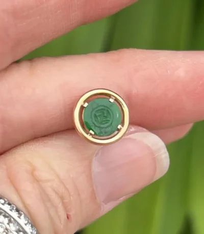 Vintage 14k Jade Tie Tack