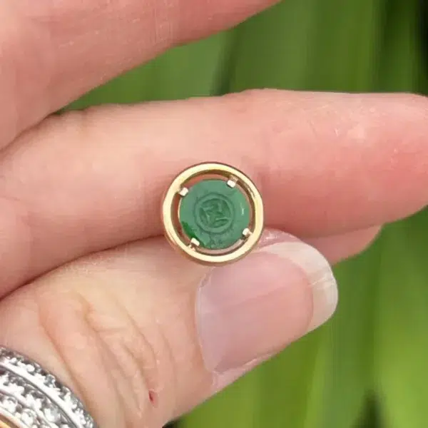 Vintage 14k Jade Tie Tack