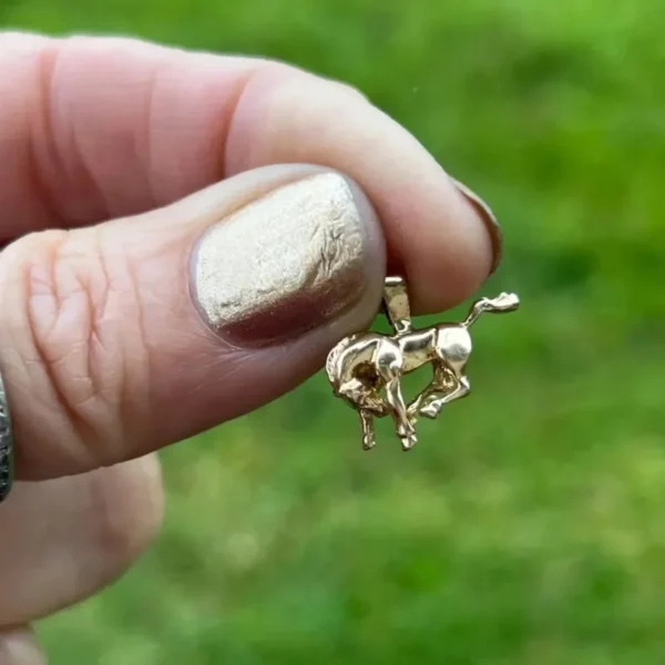 Vintage 14k Solid Gold Horse Charm – 3D Souvenir Pendant #20