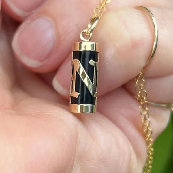 Vintage Initial N Pendant 14k Hawaiian Jewelry #68