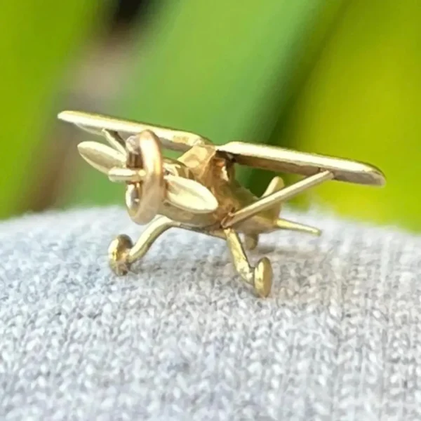 Vintage 14k Gold Sloan and Co. Airplane Charm – 1930 Estate Jewelry Pendant