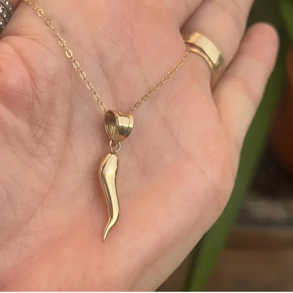 Vintage 14k Italian Horn Charm #182