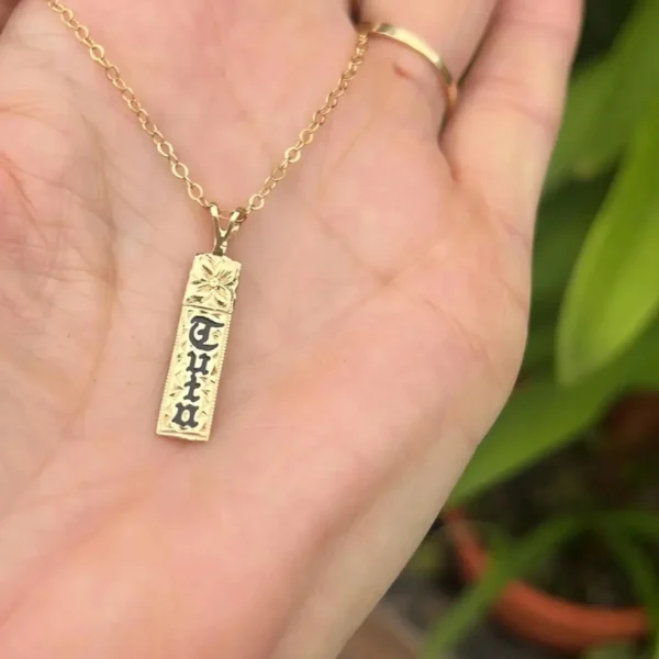 Vintage Hawaiian Jewelry _tutu_ Name Charm – Enamel Pendant #182
