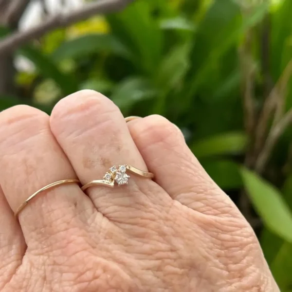 Vintage Natural Diamond Ring 14k Gold – Size 7.25 #485