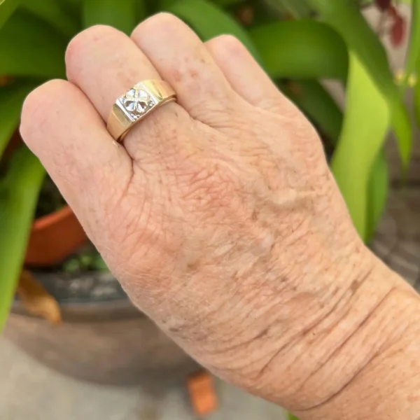 Vintage 10k Gold Men’s Natural Diamond Ring – Size 9 #161
