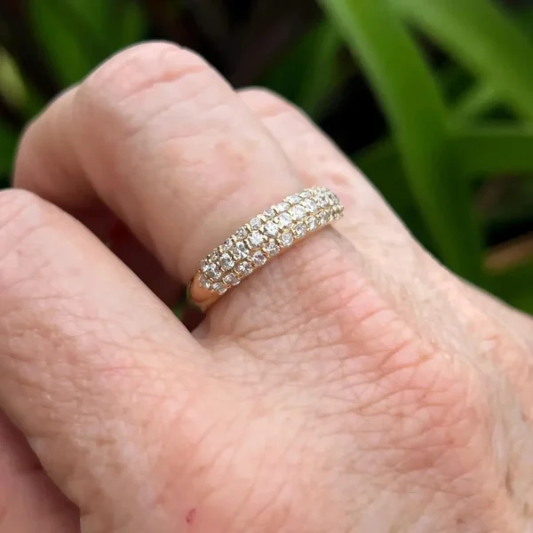 Vintage 14k Pav'e Diamond Estate Band | Ring Size 8 #313