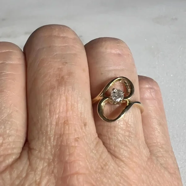 Vintage Diamond Freeform Ring Size 7 1/2 #92
